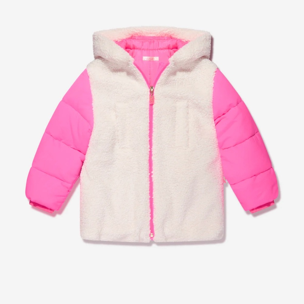 BILLIEBLUSH Girls Faux Shearling Coat in Ivory